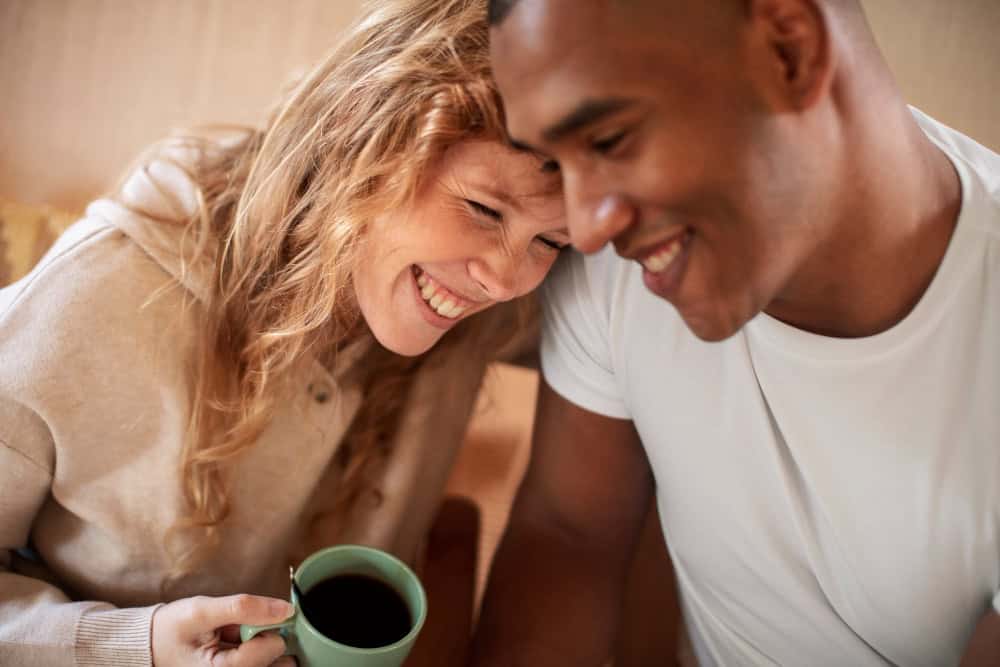 Couple at home enjoying life