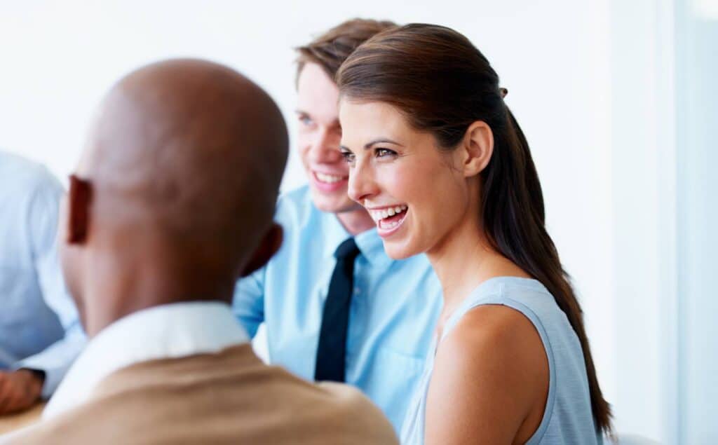 Woman enjoying group therapy as part of detox for executives in New Jersey.